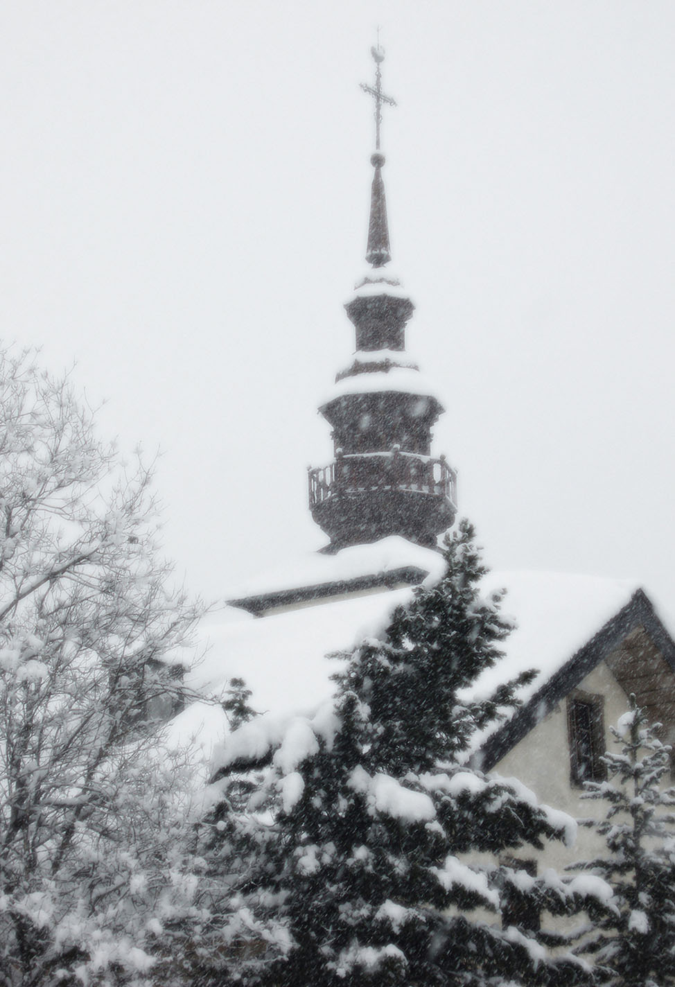 Clocher d'Argentière sous la neige Clocher neige