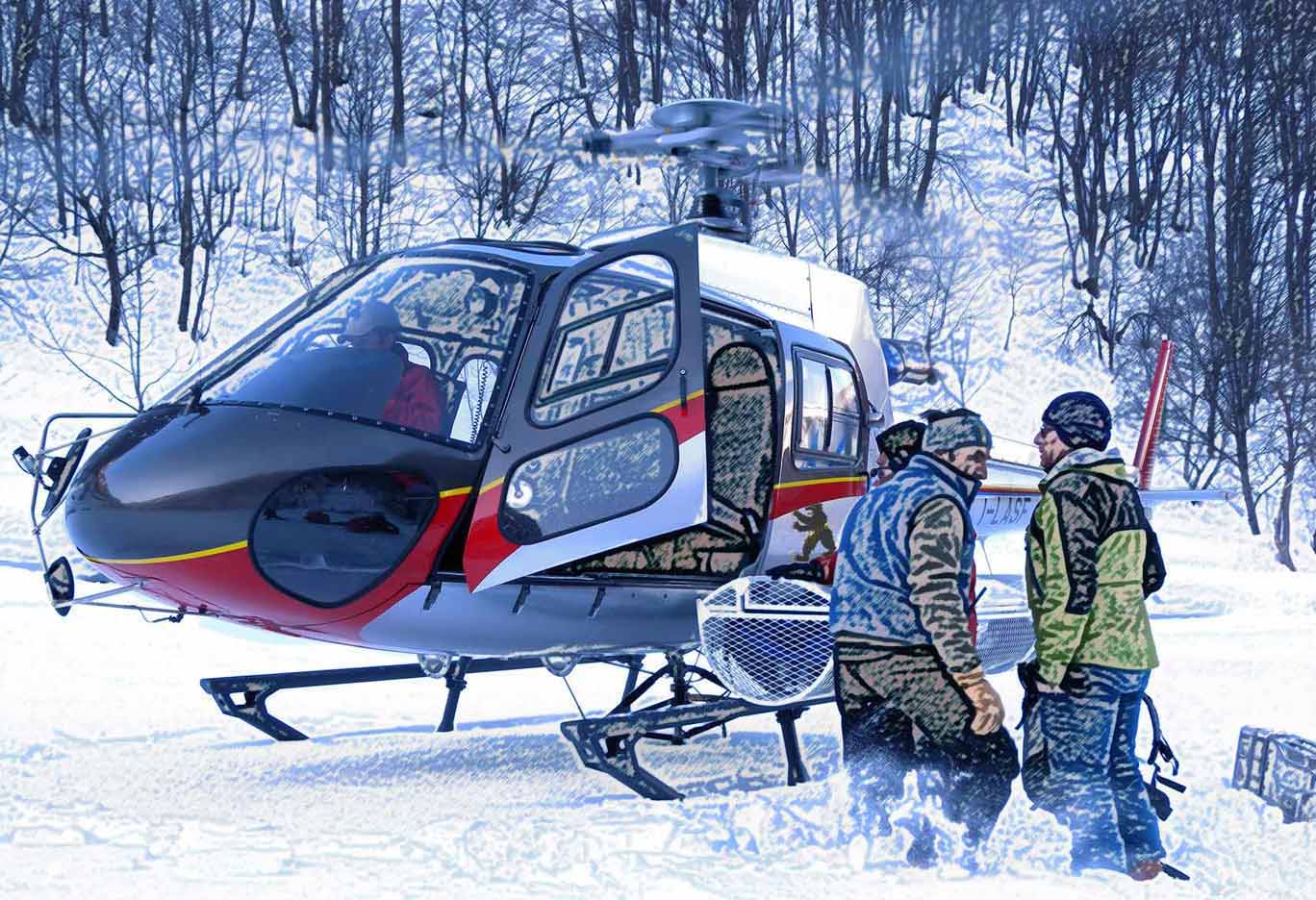 Héliportage vers un refuge Italie Helicoptere portage